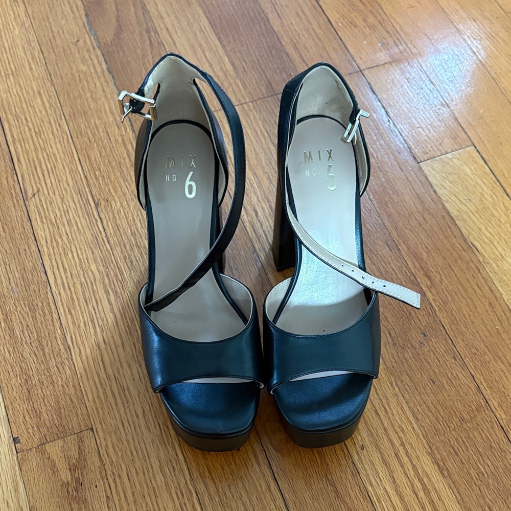 Mix No. 6 Black Strappy Heels